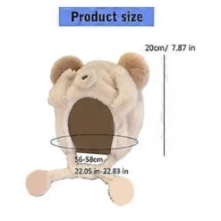 Plyschbjörn Öronmössa för Vinter Varma Mössor Pullover Mössa Rollspel Party Kostym Mössa Unisex Trappermössa för Bergsklättring Vit><noscript><img width=