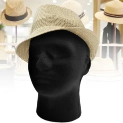 Praktisk manlig skyltdocka huvudmodell hatt peruk glasögon display> Huvudbonader