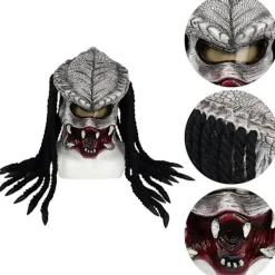 Predator Mask hemsk alien cosplay hjälm mask full latex huvudmask filmtitel kostymtillbehör för Halloween-Perfekt><noscript><img width=