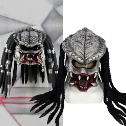 Predator Mask hemsk alien cosplay hjälm mask full latex huvudmask filmtitel kostymtillbehör för Halloween-Perfekt><noscript><img width=