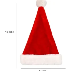 Premium hattar (4-pack), plysch röd sammet jul hattar med vita manschetter><noscript><img width=