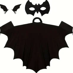 9054726985951 Premium Vuxen Fladdermus Cape Kostym Tillbehör - Svart Gotisk Vampyr Vingar Maskerad Halloween Party Outfit Unisex Cosplay><noscript><img width=
