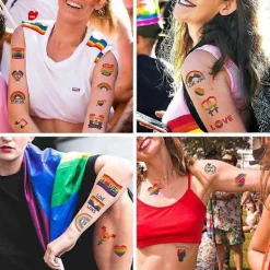 Pride Day Tatuering med Kärlek Regnbåge Pride Party Temporära Klistermärken_xx> Smink