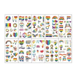 Pride Day Tatuering med Kärlek Regnbåge Pride Party Temporära Klistermärken> Smink