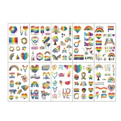 Pride Day Tatuering med Kärlek Regnbåge Pride Party Temporära Klistermärken> Smink