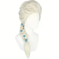 Prinsessperuk för flickor blond cosplay peruk flätad peruk cosplay peruk för flickor, syntetiskt hår flickors blonda peruk för kostymfest halloween peruk | Fyndiq><noscript><img width=