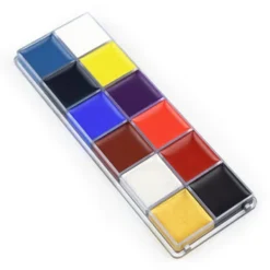 Professionell 12-färgers ansiktsfärgspalett för Halloweenfest - Uppfriskande och irriterande fri kroppspainting> Smink