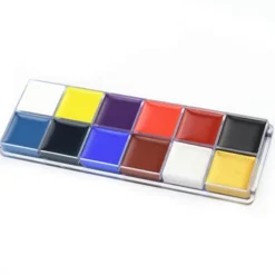 Professionell 12-färgs ansiktsmålningspalett för Halloweenfest - Uppfriskande och icke-irriterande kroppsmålning><noscript><img width=