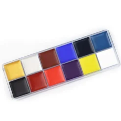 Professionell 12-färgs ansiktsmålningspalett för Halloweenfest - Uppfriskande och icke-irriterande kroppsmålning><noscript><img width=