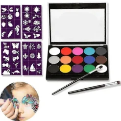 Professionell Kroppsmålning Ansiktsfärg Kit - 15 Färgpalett, Tvättbar> Smink