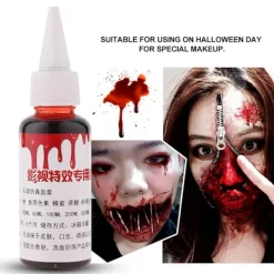 Professionell 30ml Låtsasblod Halloween Zombie Sår Ärrmakeup><noscript><img width=