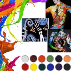 Professionell vattenbaserad matt kropps- och ansiktsmålningspigment scenmakeup lila><noscript><img width=