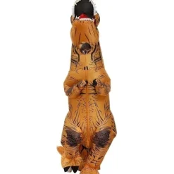 Påsk Special Uppblåsbar Tyrannosaurus Rex Dinosauriedräkt för Halloween Vuxen Maskeraddräkt (Brun) Barn One Size (120-150cm)-FD- 120-150cm><noscript><img width=