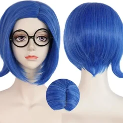 Skapa den perfekta melankoliska karaktärslooken med detta kompletta blå bob-perukset! Den livfulla korta stilen kommer med matchande> Peruker