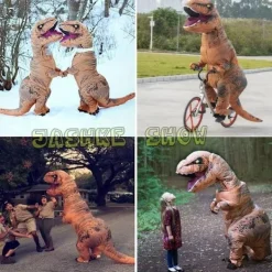 Påskerbjudande! Högkvalitativ uppblåsbar Tyrannosaurus Rex Dinosaurie Kostym Halloween Vuxen Maskerad Kostym (Brun) Barn One Size (120-150cm) 120-150cm | Fyndiq><noscript><img width=