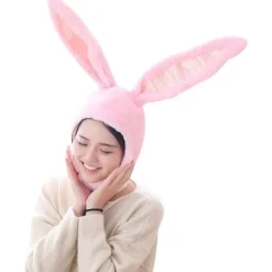 Påskkaninhatt Rolig Öron Plysch Huva Kvinnor Kostym Kaninhatt C> Huvudbonader