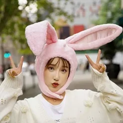 Påskkaninhatt Rolig Öron Plysch Huva Kvinnor Kostym Kaninhatt C> Huvudbonader