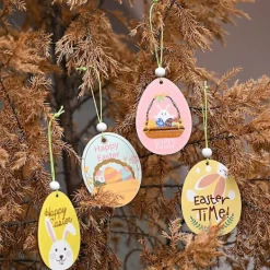 Påskpynt Färgglada DIY Gråfri Hängande Ägg Kyckling Kanin Påskdekoration Semestertillbehör A> Tillbehör