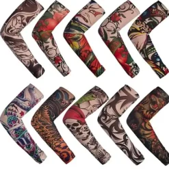 b behover. Punk Skalle Tribal Tro Totem UV-skydd ärmar Hip Hop Kroppsdekoration Tillfälliga Helbens- och Armtatueringsärmar><noscript><img width=