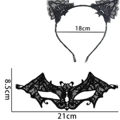 QD-Fashion Kattöron Hårband Spets Ögonmask Kostym Par Söta Sexiga Ögonmask Maskerad Mask Hår Elastisk Båge> Tillbehör