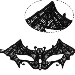 QD-Fashion Kattöron Hårband Spets Ögonmask Kostym Par Söta Sexiga Ögonmask Maskerad Mask Hår Elastisk Båge><noscript><img width=