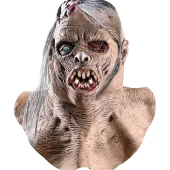 QQ-Skräck The Walking Dead Zombie Mask Läskig Halloween Kostym Skräck Blodig Vuxen Halloween Dekoration Rekvisita><noscript><img width=