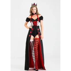 Queen Of Hearts Queen Costume Uniform Halloween Costume Cosplay Witch Costume Vampire -a S> Dräkter