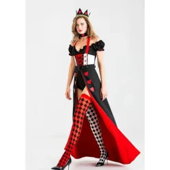 Queen Of Hearts Queen Costume Uniform Halloween Costume Cosplay Witch Costume Vampire -a S><noscript><img width=