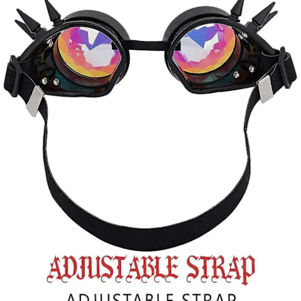Blueday Rainbow Crystal Linser Steampunk Goggles, bekväm justerbar rem> Tillbehör