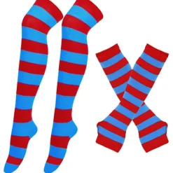 Randiga strumpor Julstrumpor dam Halloweenstrumpor höga strumpor Europeiska och amerikanska festival cosplay damstrumpor MJ51 handskar Ren orange One Size | Fyndiq><noscript><img width=