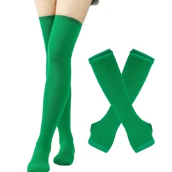 Randiga strumpor Julstrumpor dam Halloweenstrumpor höga strumpor Europeiska och amerikanska festival cosplay damstrumpor MJ51 handskar Ren orange One Size | Fyndiq><noscript><img width=