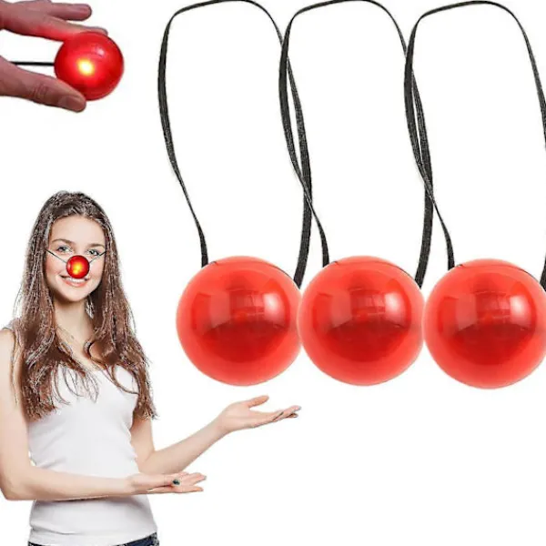 FMYSJ Röd Blinkande Clownnäsa med Ljus, för Karnevalsdräkt (FMY)> Tillbehör