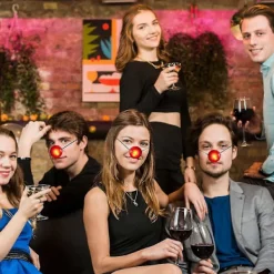 FMYSJ Röd Blinkande Clownnäsa med Ljus, för Karnevalsdräkt (FMY)><noscript><img width=