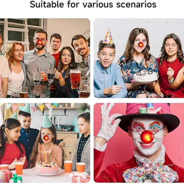 FMYSJ Röd Blinkande Clownnäsa med Ljus, för Karnevalsdräkt (FMY)> Tillbehör