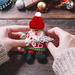 Röd Julhatt Små Stickade Tomteluvor för Handgjorda Hantverk 40st[YJD] Röd Size 1><noscript><img width=
