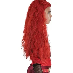 Holocky Röd peruk kostymtillbehör för flickor, Descendants 4 The Rise of Red Costume 140cm><noscript><img width=
