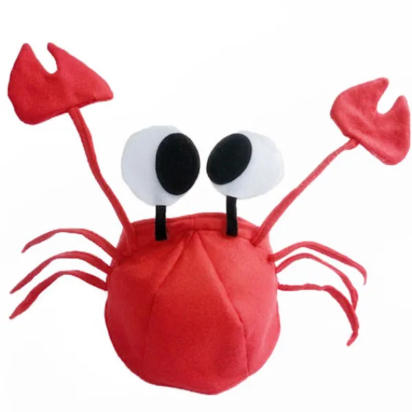 Jettbuying Röda hummer krabba sjödjur hatt rolig julklapp kostym Ac onesize> Huvudbonader