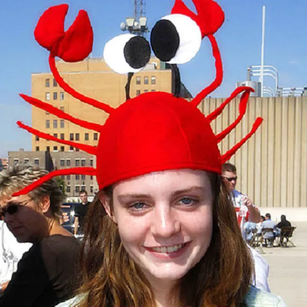 Jettbuying Röda hummer krabba sjödjur hatt rolig julklapp kostym Ac onesize> Huvudbonader