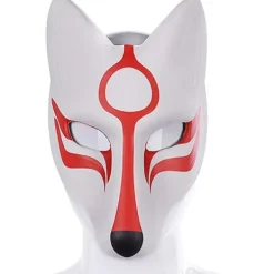 Röda och vita Fox Cosplay-masker, Halloween-masker, japanska masker,> Masker