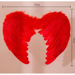 Röda Vingar för Halloween - Röda Djävulsvingar - Djävulskostym Kvinnliga Demonvingar Djävulskostym Tillbehör - Dam> Tillbehör