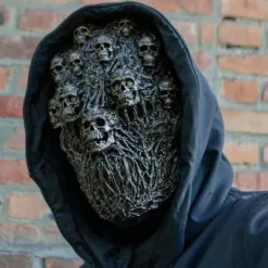 Realismtisk Latex Full Face Skalle Mask Halloween Cosplay Fest Fancy Dress><noscript><img width=