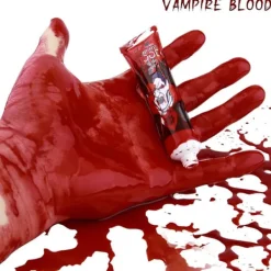 Realistiskt Sminkset med Falskt Blod, Tvättbar Falskt Blodgel för Kläder Mun Ögon, Specialeffektsminkset för Vampyr Zombie Halloween Fa><noscript><img width=
