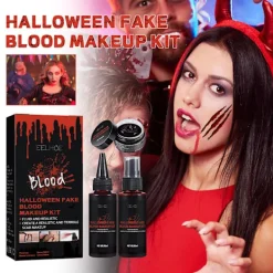 Realistsik Blodset för Halloween Makeup 3-i-1-kit för Specialeffekter Makeup Halloween Cosplay Kläder Klä upp> Smink