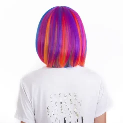 Regnbåge Peruk Kvinnor Syntetisk Färgad Peruk Rakt Hår Värmebeständig><noscript><img width=