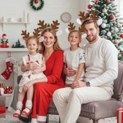 Renhornshårband - Julrenöronhårband för kvinnor och män, perfekt för fester, rollspel, Halloween, Cosplay-kostymer [DB]><noscript><img width=