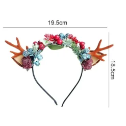 Rennar X-mas hårband med horn och öron för damer och flickor jul tacksägelse> Huvudbonader