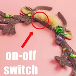 Rensdjurshorn Huvudband, LED Rensa Huvudband med Klockor, ZQKLA><noscript><img width=