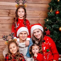 Rensdjurshorn Huvudband, LED Rensa Huvudband med Klockor, ZQKLA><noscript><img width=