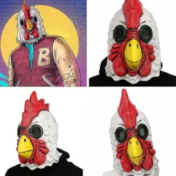 unbranded Richard Rooster Mask Hotline Miami Spel Cosplay Prop Latex Halloween Mask Vuxen> Masker