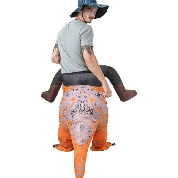 Ridande dinosauriekostym Uppblåsbar dinosauriedräkt Maskeraddräkt för vuxna> Dräkter